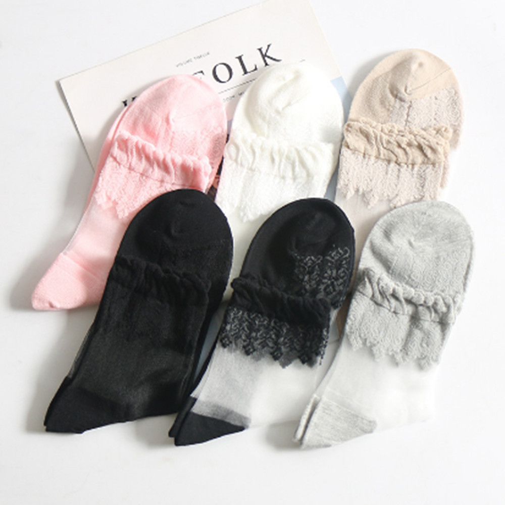 Woman Lace short sock thin soc - Invisibility Sock Loafer avaliação e preço