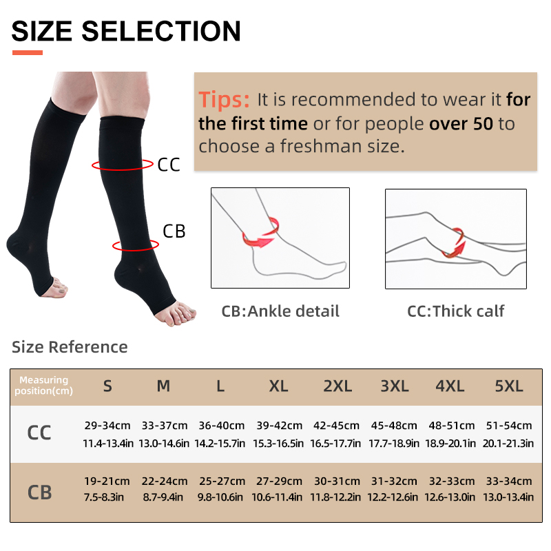 S-5XL 2pcs/Pair Medical Compre - Compression Sleeve Calf avaliação e preço
