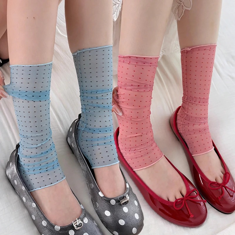 2026 Fashion Polka Dot Lace So - Silk Sock Bamboo avaliação e preço