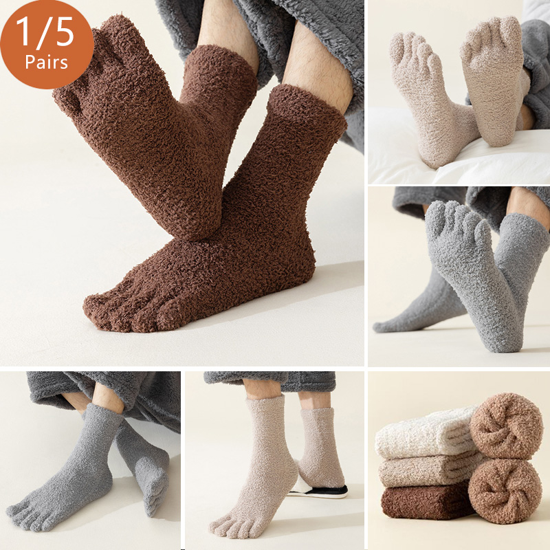 1/5 Pairs Mans Thermal Toe Soc - Thermal Sock Winter avaliação e preço