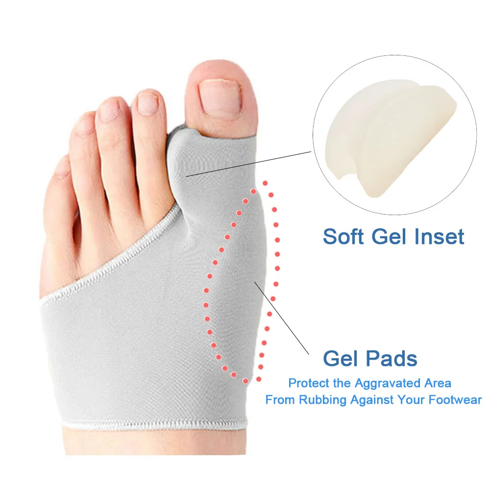 2Pcs Toe Separator Hallux Valg - Ankle Brace Sock avaliação e preço